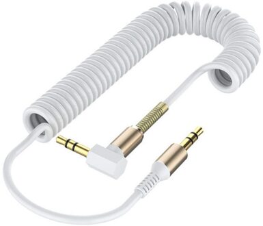 3.5 Jack Aux Audio Kabel 3.5 Mm Male Naar Male Kabel Voor Telefoon Auto Speaker MP4 Hoofdtelefoon 1.8M Jack 3.5 Lente Audio Kabels wit