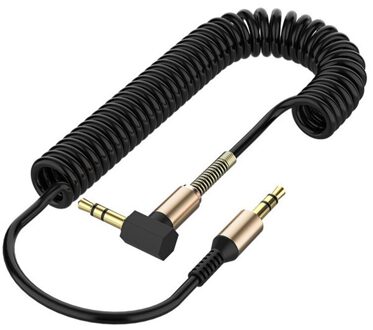 3.5 Jack Aux Audio Kabel 3.5 Mm Male Naar Male Kabel Voor Telefoon Auto Speaker MP4 Hoofdtelefoon 1.8M Jack 3.5 Lente Audio Kabels zwart