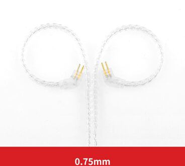 3.5 Jack Naar 2pin 0.75 0.78 Mmcx Hoofdtelefoon Kabel Verzilverd Upgrade Kabel Vervanging Oortelefoon Kabel 0.75mm A