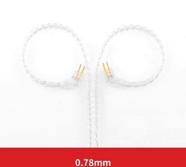 3.5 Jack Naar 2pin 0.75 0.78 Mmcx Hoofdtelefoon Kabel Verzilverd Upgrade Kabel Vervanging Oortelefoon Kabel 0.78mm A