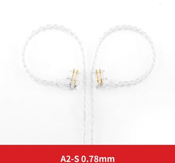 3.5 Jack Naar 2pin 0.75 0.78 Mmcx Hoofdtelefoon Kabel Verzilverd Upgrade Kabel Vervanging Oortelefoon Kabel 0.78mm B