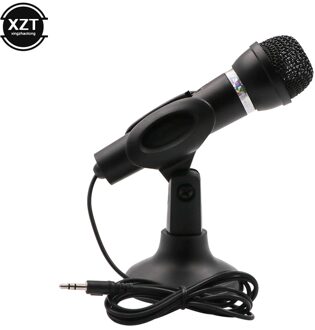 3.5 Mm Microfoon Voor Computer Notebook Desktop Pc Bedraad Karaoke Handheld Microfoon Mic Met Base Zingen Opname 3.5 Mm Aux