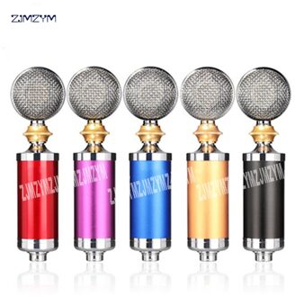 3.5 Mm Plug Usb Professionele Bedrade Microfoon Voor Computer Condensator Microfoon Karaoke Standaard 3V AW-7000 Rood/Blauw/zwart/Goud