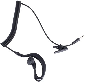 3.5 Mm Single Earpiece Ear-hook Earphone With Spiral Cable Walkie Talkie Headset Polices Military Earphone