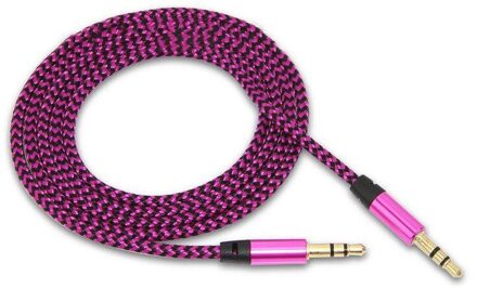 3.5 Mm Smartphone Audio Kabel MP3 Spelers Stereo Autoradio Auto Premium Auxiliary Audio Kabel Met Vergulde Connectoren roos rood