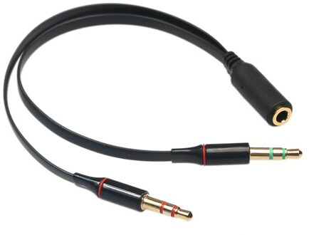 3.5 Mm Stereo Koptelefoon Hoofdtelefoon Audio Y Splitter Jack 1 Female Naar 2 Mannelijke Met Microfoon Adapter Kabel Voor Telefoon computer MP3 Speler zwart