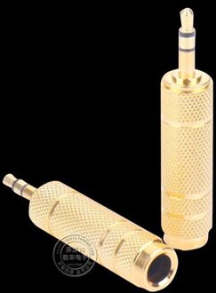 3.5 Mm Stereo Male Naar 6.35 Mm Vrouwelijke Audio Kleine Tot Grote Adapter 3.5 Mm Dual Channel Om Goud-plated 6.35 Mm Adapter Alle Metalen