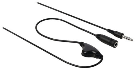 3,5 mm Verlengkabel + Volumeregelaar 1 meter zwart