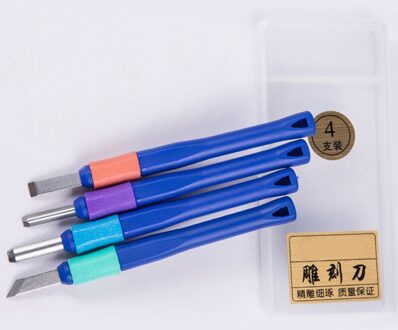 3-5 Stks/set Plastic Hand Houtsnijwerk Gereedschap Chip Detail Beitel Set Messen Tool Voor Houtbewerking Hobby Kunstenaar Ambachten snijden 4stk
