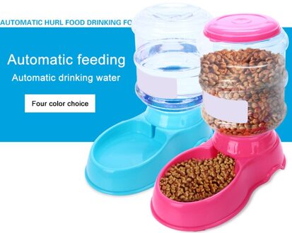 3.5L Dier Huisdier Voedsel Container Plastic Huisdier Drinkers Kat Hond Automatische Feeder Drinkwater Kom Voor Huisdieren Dog Supplies geel