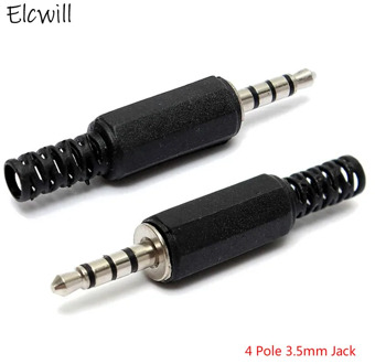 3.5mm 4 Pole Solder Plug DIY Audio Earphone Jack Headphone Speaker Cable Repair Connector Adapter