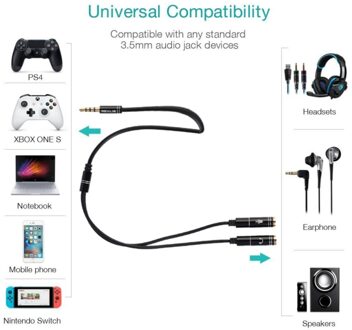 3.5Mm Audio Y Splitter Kabel 2 Female Naar 1 Male Kabel Adapter Aux Kabel Headset Splitter Adapter Voor Oortelefoon MP3 Accessoires blauw