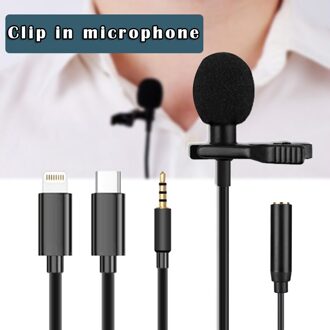 3.5Mm Clip Mic Type C Microfoon Telefoon Wired Mic Clip Condensator Microfoon Clip Lavalier Microfoon THJ99