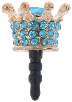 3.5mm Crown Diamond Anti-Dust Plug Telefoon Anti Dust Plug Audio Oortelefoon Hoofdtelefoon Plug Blauw
