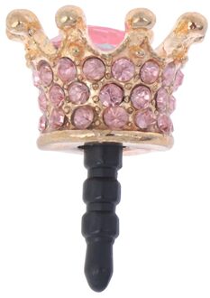 3.5mm Crown Diamond Anti-Dust Plug Telefoon Anti Dust Plug Audio Oortelefoon Hoofdtelefoon Plug roos rood