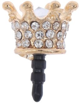 3.5mm Crown Diamond Anti-Dust Plug Telefoon Anti Dust Plug Audio Oortelefoon Hoofdtelefoon Plug wit