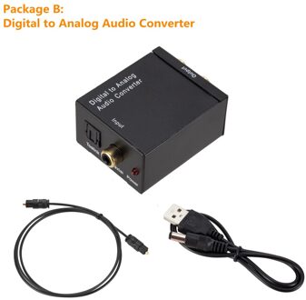 3.5Mm Digitale Naar Analoge Rca Spdif Digitale Audio Decoder L/R Aux Audio Converter Coax Optical Fiber Toslink stereo Versterker Package B