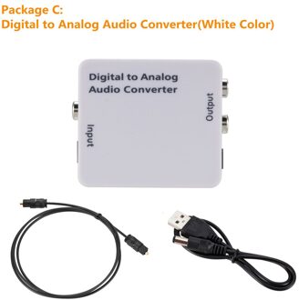 3.5Mm Digitale Naar Analoge Rca Spdif Digitale Audio Decoder L/R Aux Audio Converter Coax Optical Fiber Toslink stereo Versterker Package C
