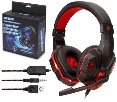 3.5Mm Gaming Headset Wired Led Hoofdtelefoon Voor Pc Sw Laptop PS4 Slanke Pro Xbox Een