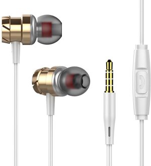3.5Mm Hifi Super Bass Headset In-Ear Wired Oortelefoon Stereo Oordopjes Hoofdtelefoon Wired Voor Samsung Xiaomi Computer goud