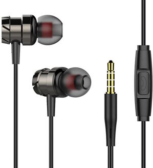 3.5Mm Hifi Super Bass Headset In-Ear Wired Oortelefoon Stereo Oordopjes Hoofdtelefoon Wired Voor Samsung Xiaomi Computer zwart