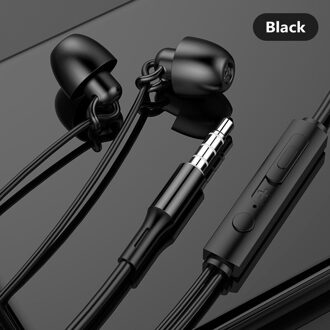 3.5Mm In-Ear Oordopjes Voor Sleep Noise-Proof Wired Controle Universele Oordopjes Met Microfoon Voor Mobiele Telefoon pc Tablet zwart