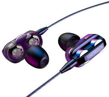 3.5Mm In-Ear Stereo Met Microfoon Wired Headset Koptelefoon Voor Samsung Xiaomi Smartphone Hoge Bass 6D Stereo in-Ear Oordopjes zwart