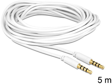 3,5mm Jack 4-polig audio/video kabel AWG24 - wit - 5 meter