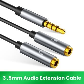 3.5Mm Jack Hoofdtelefoon + Mic Audio Splitter Vergulde Aux Extension Adapter Cable Koord Voor Computer Pc Microfoon