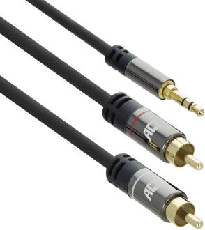 3,5mm jack naar 2x Tulp kabel M/M 5m