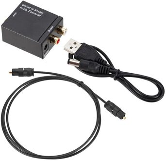 3.5Mm Optische Digitale Audio Analoog Converter Adapter W/ Fiber Kabel Rca Out Optische Digitale Audio Conversie decoder