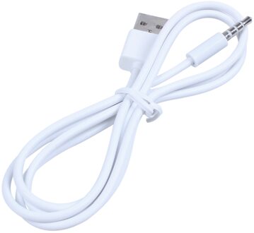 3.5Mm Plug Audio Aux Naar Usb 2.0 Plug Adapter Opladen Kabel 1M Wit