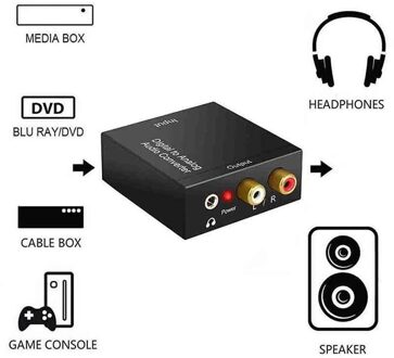 3.5Mm Portable Jack Coaxiale Audio Decoder Versterker Glasvezel Digitaal Naar Analoog Audio Aux Rca L/R Converter spdif Digitale