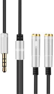 3.5Mm Stereo Koptelefoon Hoofdtelefoon Audio Y Splitter Jack 1 Female Naar 2 Mannelijke Met Microfoon Adapter Kabel Voor Telefoon computer MP3 Speler G