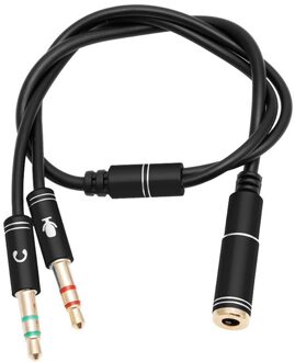 3.5Mm Stereo Koptelefoon Hoofdtelefoon Audio Y Splitter Jack 1 Female Naar 2 Mannelijke Met Microfoon Adapter Kabel Voor Telefoon computer MP3 Speler