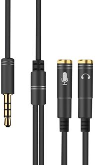 3.5Mm Stereo Koptelefoon Hoofdtelefoon Audio Y Splitter Jack 1 Female Naar 2 Mannelijke Met Microfoon Adapter Kabel Voor Telefoon computer MP3 Speler