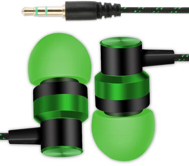 3.5Mm Universele Bedrade Koptelefoon Effen Kleur Stereo Bass Headset Lijn Oordopjes Handsfree Hoofdtelefoon Outdoor Sport Oortelefoon groen