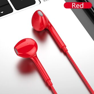3.5Mm Wired Hoofdtelefoon Met Bass Oordopjes Stereo Koptelefoon Muziek Hoofdtelefoon Sport Koptelefoon Gaming Headset Met Microfoon Voor Xiaomi rood