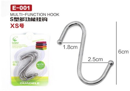 3/5Pc Rvs S-Vorm Haak Keuken Slaapkamer Multifunctionele Reling S Hanger Haak Sluiting houder Haken Opknoping Opslag Gereedschap 001