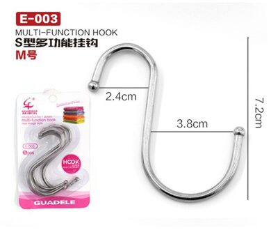 3/5Pc Rvs S-Vorm Haak Keuken Slaapkamer Multifunctionele Reling S Hanger Haak Sluiting houder Haken Opknoping Opslag Gereedschap 003