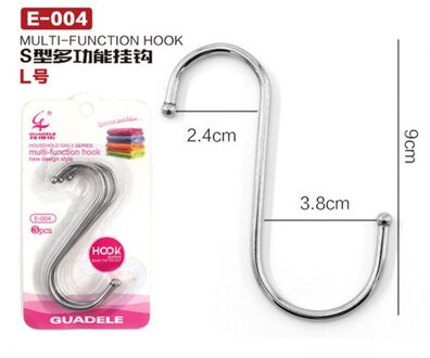 3/5Pc Rvs S-Vorm Haak Keuken Slaapkamer Multifunctionele Reling S Hanger Haak Sluiting houder Haken Opknoping Opslag Gereedschap 004