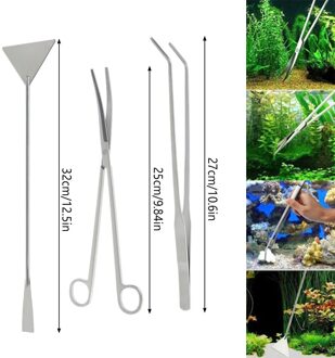 3/5Pcs Aquarium Pincet Tank Aquascaping Gereedschap Aquarium Schaar Rvs Waterplanten Set Aquarium Onderhoud Tool 3stk