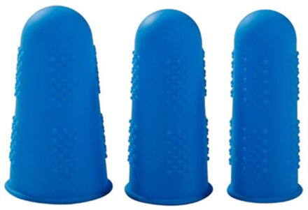 3/5Pcs Plaat Multicolor Caps Duurzaam Effen Siliconen Elasticiteit Thuisgebruik Anti-Slip Vinger Beschermers Hoge Temperatuur slip blauw / 3stk