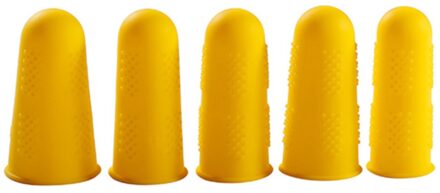 3/5Pcs Plaat Multicolor Caps Duurzaam Effen Siliconen Elasticiteit Thuisgebruik Anti-Slip Vinger Beschermers Hoge Temperatuur slip geel / 5stk