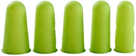3/5Pcs Plaat Multicolor Caps Duurzaam Effen Siliconen Elasticiteit Thuisgebruik Anti-Slip Vinger Beschermers Hoge Temperatuur slip groen / 5stk