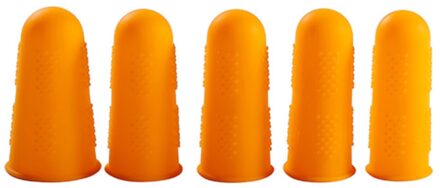 3/5Pcs Plaat Multicolor Caps Duurzaam Effen Siliconen Elasticiteit Thuisgebruik Anti-Slip Vinger Beschermers Hoge Temperatuur slip Oranje / 5stk
