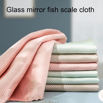 3/5Pcs Vis Schaal Doek Efficiënte Microfiber Cleaning Handdoek Vloer Vensterglas Stofdoek Willekeurige Kleur Huishouden Afvegen Rag 5stk 30x40cm