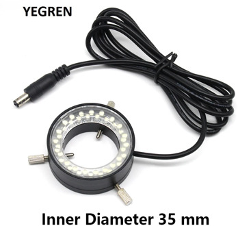 3.5W Microscope Top Illumination Inner Diameter 35 mm Ring Light Source 40 LED Lamp Beads Metal Head Lighting Adjustable