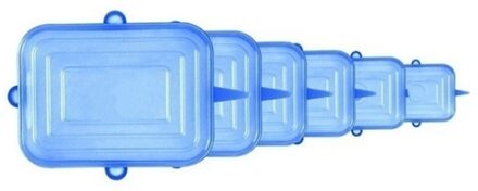 3/6/12Pcs Silicone Stretch Deksels Herbruikbare Kookgerei Pan Kom Pot Voedsel Verse Afdichting Cover Stretch Silicone deksel Keuken Siliconen Cover 6stk plein