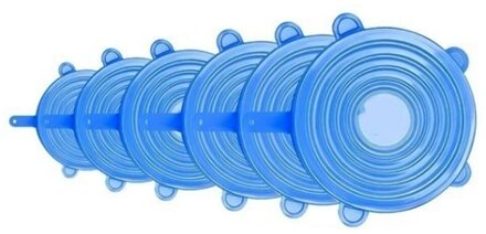 3/6/12Pcs Silicone Stretch Deksels Herbruikbare Kookgerei Pan Kom Pot Voedsel Verse Afdichting Cover Stretch Silicone deksel Keuken Siliconen Cover 6stk ronde vorm